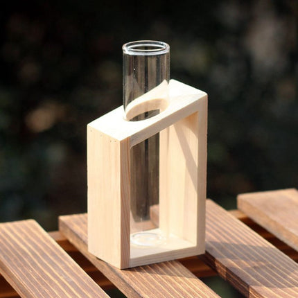 Test Tube in Wooden Stand Flower Pot - wnkrs