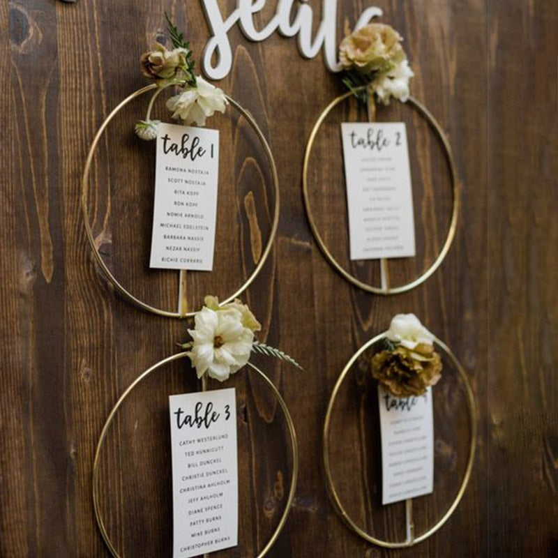 Metal Hanging Hoop in Gold Color