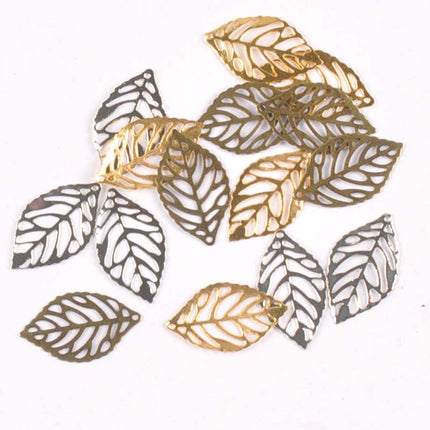 Set of 50 Metal Filigree Embellishment Leaves - wnkrs