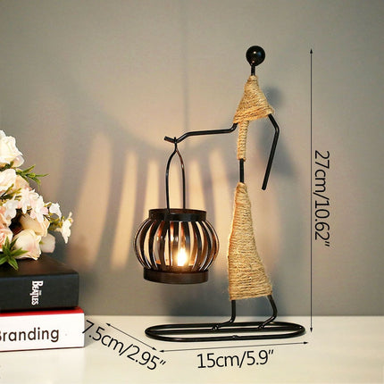 Abstract Metal Character Candle Holder - wnkrs