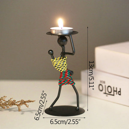 Abstract Metal Character Candle Holder - wnkrs