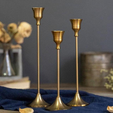 Retro High Metal Candle Holders Set - wnkrs