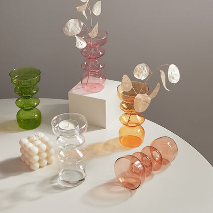 Transparent Tapered Glass Candle Holder - wnkrs