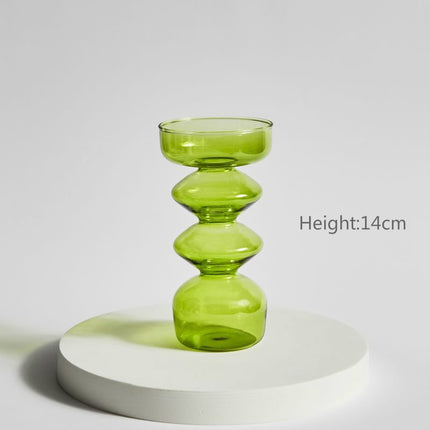 Transparent Tapered Glass Candle Holder - wnkrs