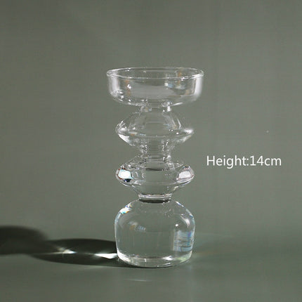 Transparent Tapered Glass Candle Holder - wnkrs
