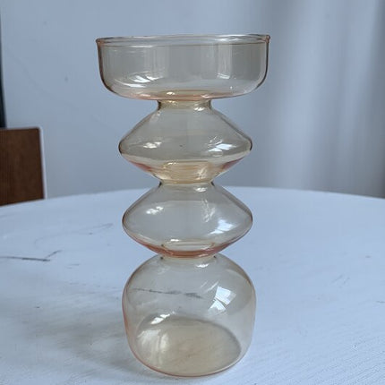 Transparent Tapered Glass Candle Holder - wnkrs