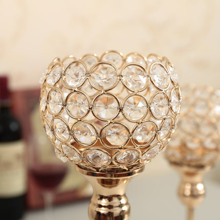 Crystal Tealight Candle Holder in Metal - wnkrs