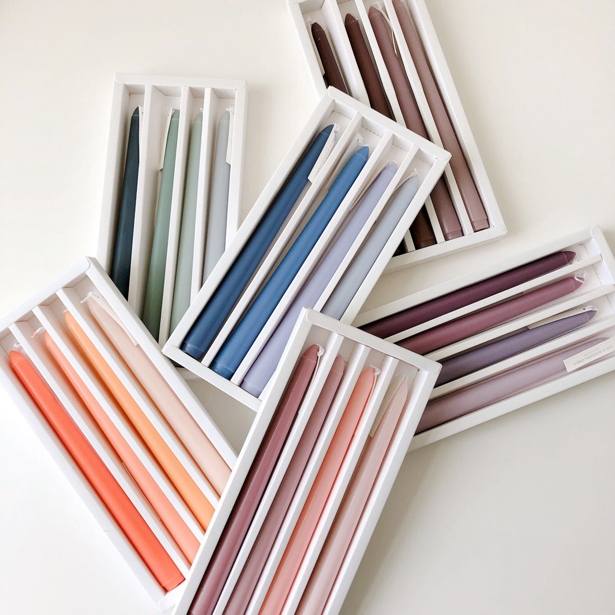 Set of 4 Multicolored Soy Wax Candlesticks