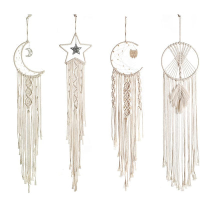 Nordic Style White Cotton Star / Moon Dream Catcher - wnkrs