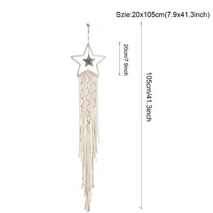 Nordic Style White Cotton Star / Moon Dream Catcher - wnkrs