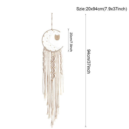 Nordic Style White Cotton Star / Moon Dream Catcher - wnkrs