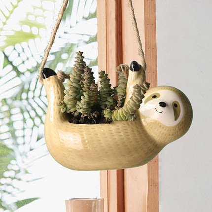 Cartoon Sloth Ceramic Wall Hanging Pot - wnkrs