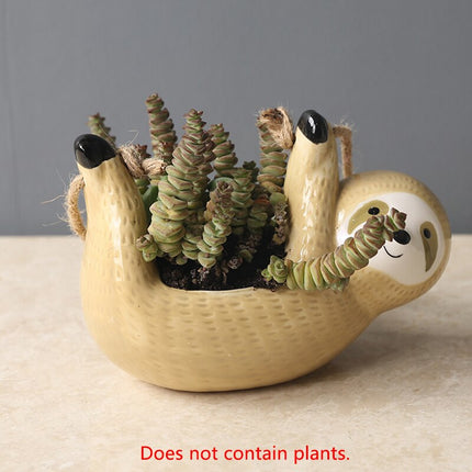 Cartoon Sloth Ceramic Wall Hanging Pot - wnkrs