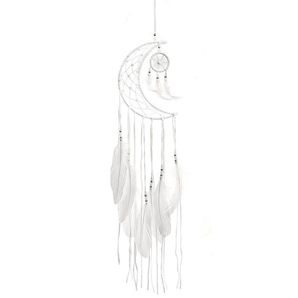 Moon Shaped Feather Dream Catcher - wnkrs