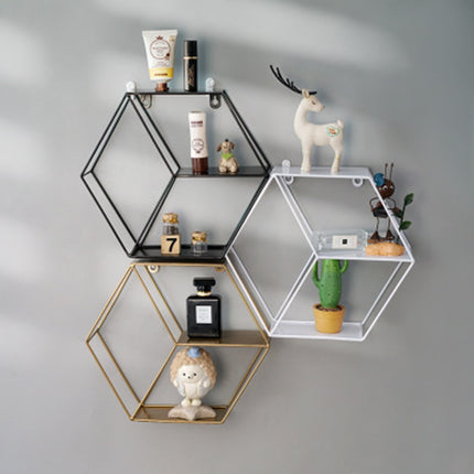 Wrough Iron Round and Hexagon Decorative Shelf - wnkrs