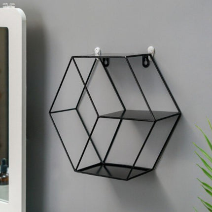 Wrough Iron Round and Hexagon Decorative Shelf - wnkrs