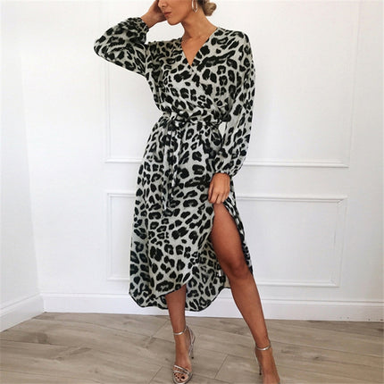 Women's Long Leopard Printed Dress - wnkrs