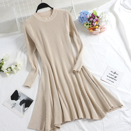 O-Neck Multicolored Sweater Dress for Women - wnkrs