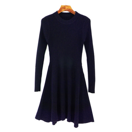 O-Neck Multicolored Sweater Dress for Women - wnkrs