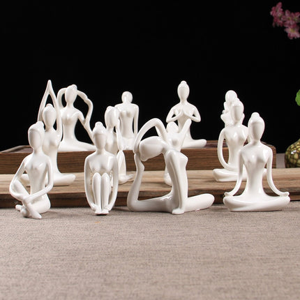 Abstract Ceramic Yoga Poses Figurine - wnkrs