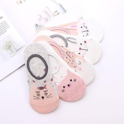 Women's Lovely Animals Print Socks 5 Pairs Set - Wnkrs