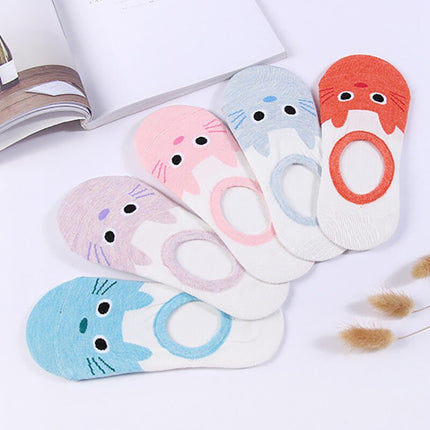 Women's Lovely Animals Print Socks 5 Pairs Set - Wnkrs