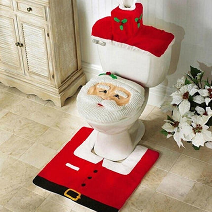 3Pcs/set Christmas Santa Toilet Seat Cover - wnkrs