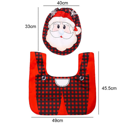 3Pcs/set Christmas Santa Toilet Seat Cover - wnkrs