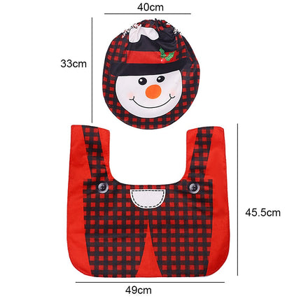 3Pcs/set Christmas Santa Toilet Seat Cover - wnkrs