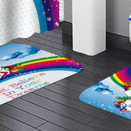 Cartoon Rainbow Unicorn Shower Curtain - Wnkrs