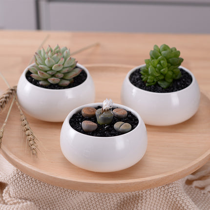 Minimalistic White Ceramic Flowerpot - wnkrs