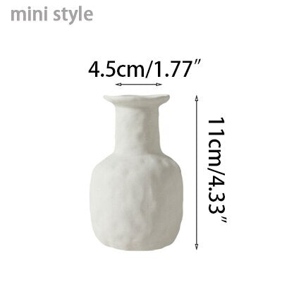 Multi-Shaped Ceramic Vase in White - wnkrs