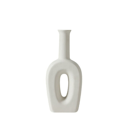 Multi-Shaped Ceramic Vase in White - wnkrs