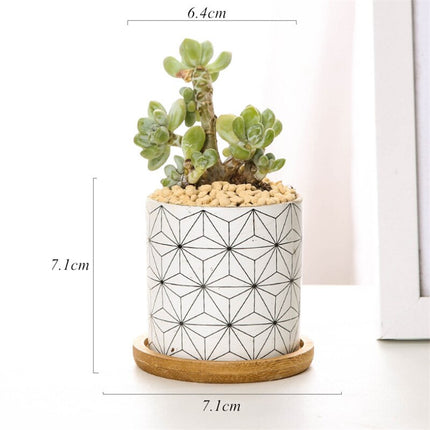 Modern Geometric Patterned Ceramic Flower Pot - wnkrs