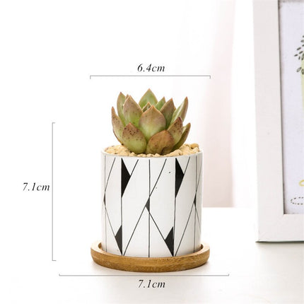 Modern Geometric Patterned Ceramic Flower Pot - wnkrs