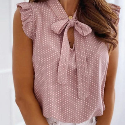 Women's Polka Dot Sleeveless Blouse - Wnkrs