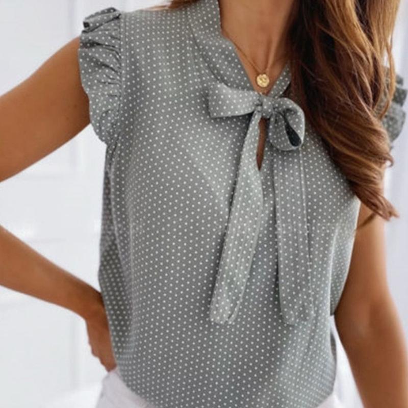 Women's Polka Dot Sleeveless Blouse