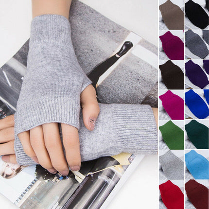 Women's Solid Color Fingerless Gloves - Wnkrs