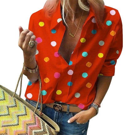 Women's Colorful Polka Dot Blouse - Wnkrs