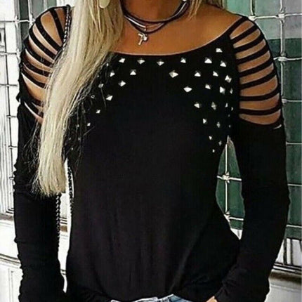Women's Sequined Strappy Blouse - Wnkrs