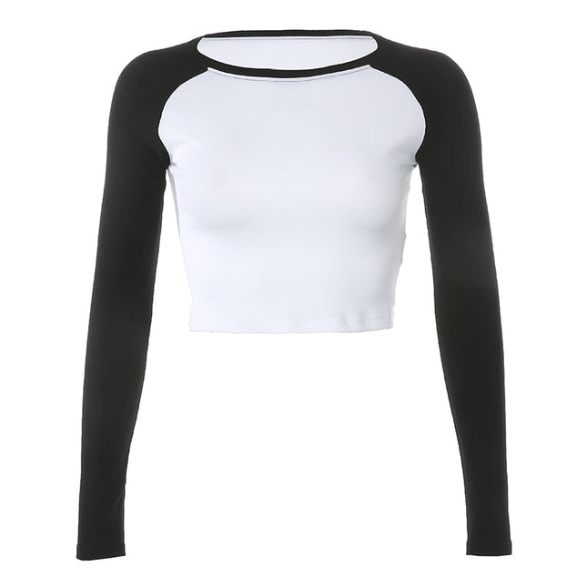 Basic Cotton Women's T-Shirt with Long Sleeves - Wnkrs