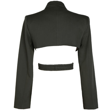 Open Back Cross Front Blazer - Wnkrs