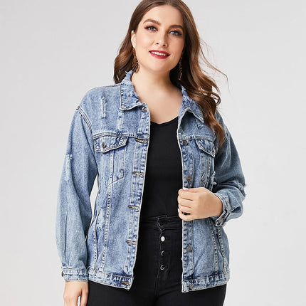 Plus Size Denim Jacket - Wnkrs