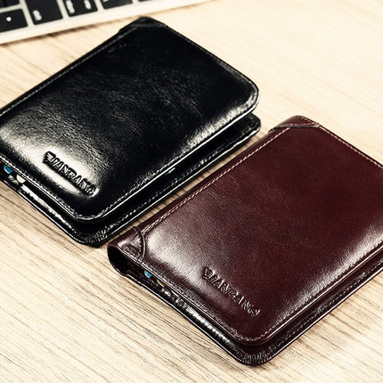 Fashion Short Genuine Leather Men's Wallet - Wnkrs