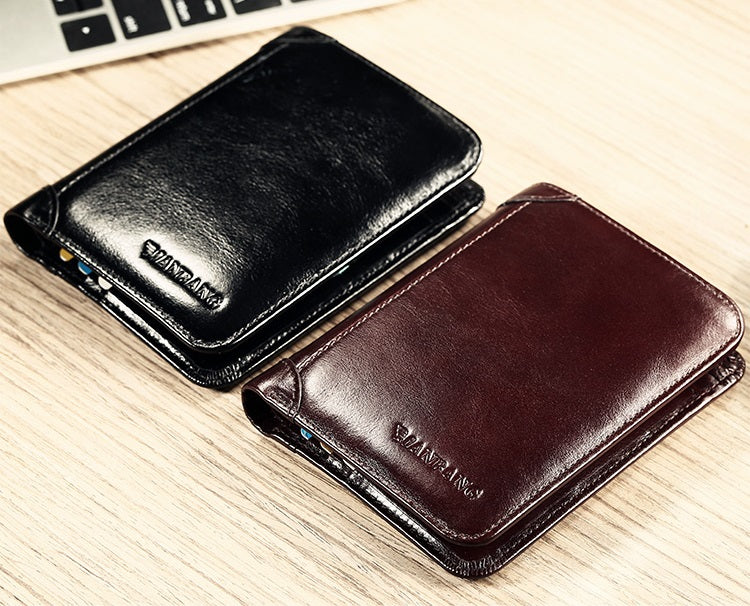 Fashion Short Genuine Leather Men's Wallet