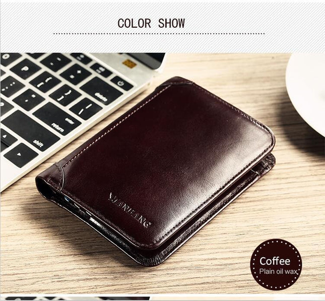 Fashion Short Genuine Leather Men's Wallet - Wnkrs