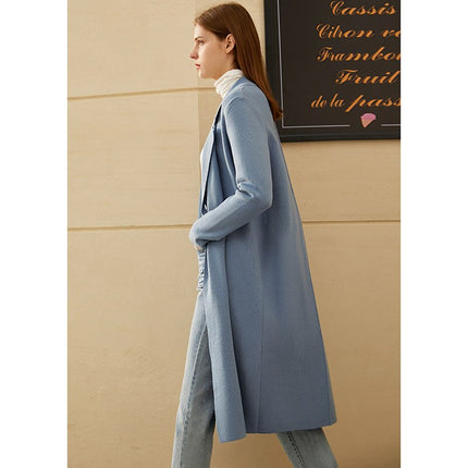 Women's Solid Color Double Breasted Coat - Wnkrs