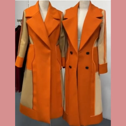 Women's Color Block Warm Long Coat - Wnkrs