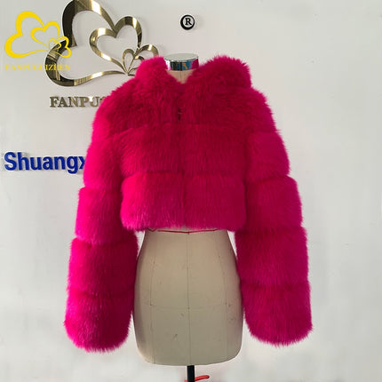 Women's  Fluffy Faux Fur Coat - Wnkrs