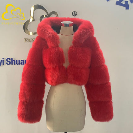 Women's  Fluffy Faux Fur Coat - Wnkrs